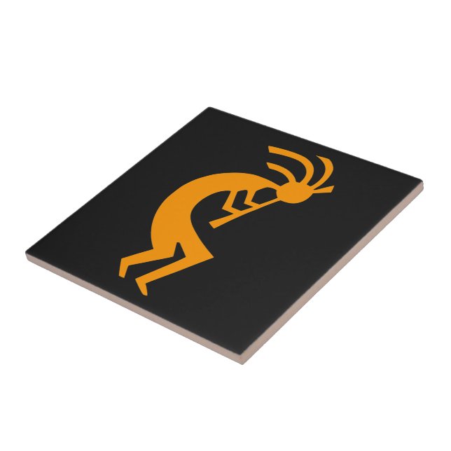 Kokopelli Orange Tile (Side)