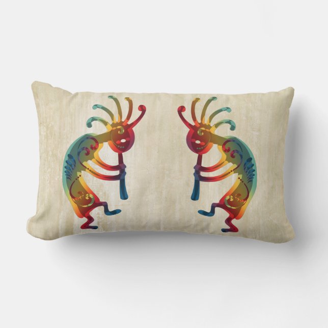 KOKOPELLI ornaments + your ideas Lumbar Cushion (Front)