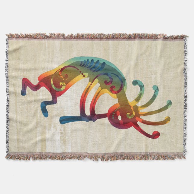 KOKOPELLI ornaments + your ideas Throw Blanket (Front)