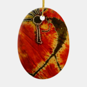Kokopelli Phat Dyes Tie Dyes Ceramic Ornament