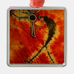 Kokopelli Phat Dyes Tie Dyes Metal Tree Decoration