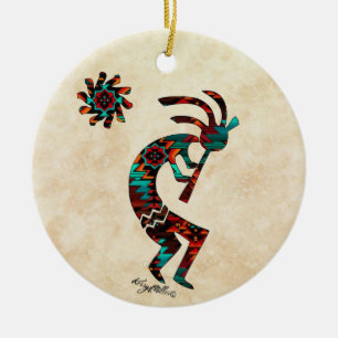 KOKOPELLI PLAYING THE FLUTE CERAMIC ORNAMENT