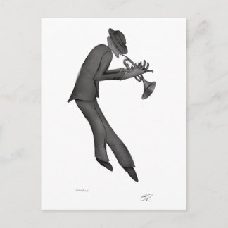 Kokopelli Plays the Blues art Postcard