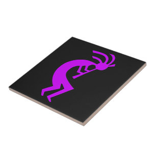 Kokopelli Purple Ceramic Tile