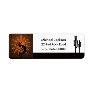Kokopelli Rustic Brown Return Address  Label