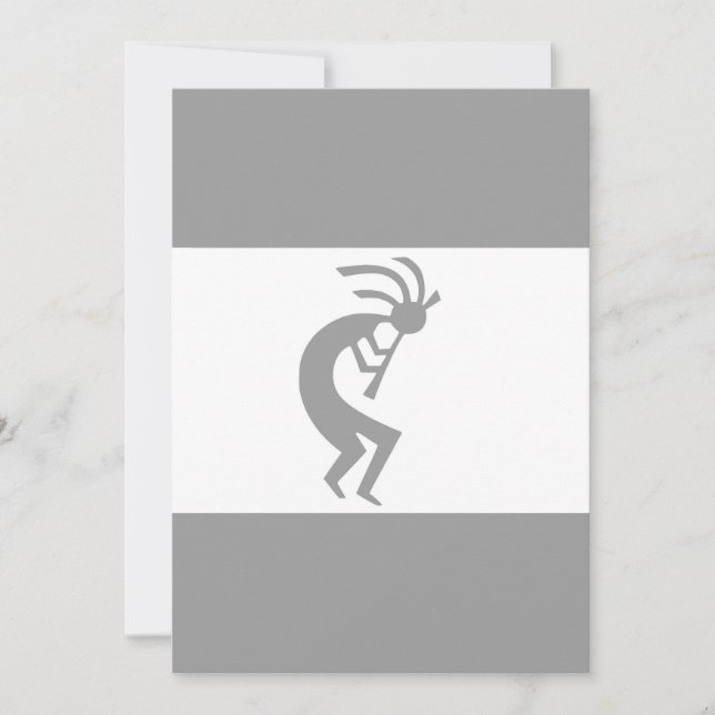 Kokopelli silver and white 3 card (Front)