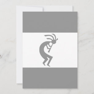 Kokopelli silver white1 card
