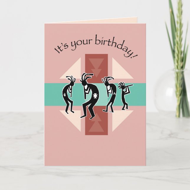 Kokopelli Southwest Birthday Card (Front)