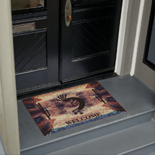 Kokopelli Southwest Desert Mosaic 2 Doormat