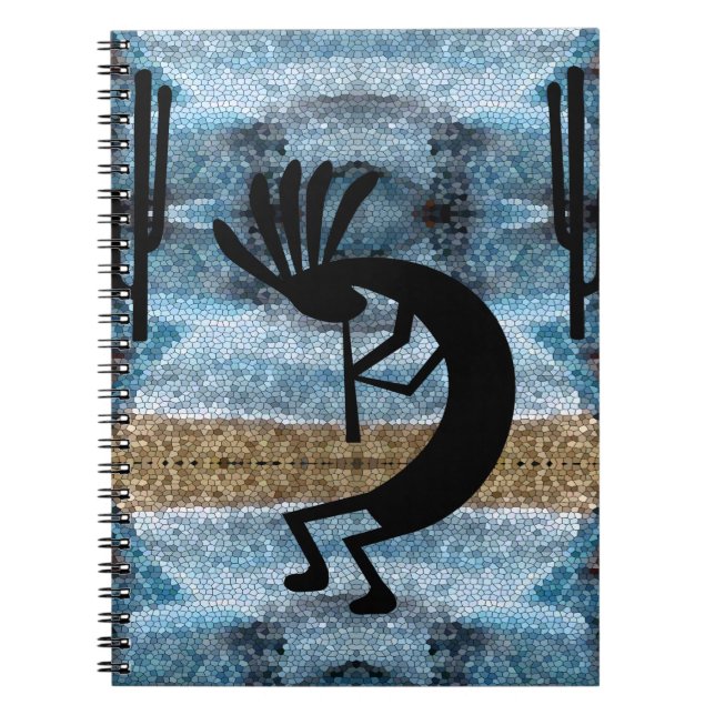 Kokopelli Southwest Desert Mosaic 2 Notebook (Front)