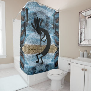 Kokopelli Southwest Desert Mosaic 2 Shower Curtain