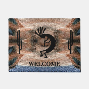 Kokopelli Southwest Desert Mosaic Doormat