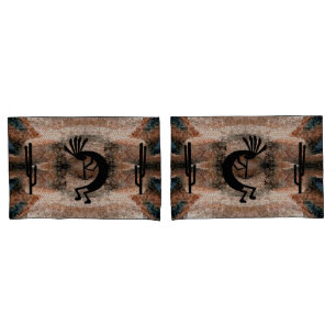 Kokopelli Southwest Desert Mosaic  Std Set Pillowcase