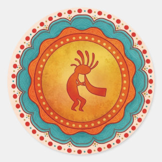 Kokopelli Southwest Inspired Classic Round Sticker