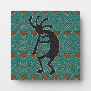 Kokopelli Southwestern Turquoise Design Plaque