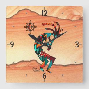 Kokopelli Square Wall Clock