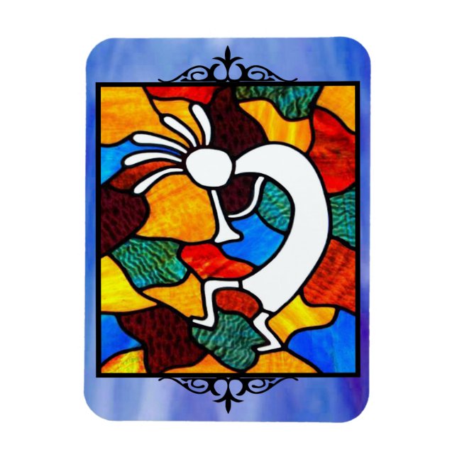 Kokopelli Stained Glass Magnet (Vertical)