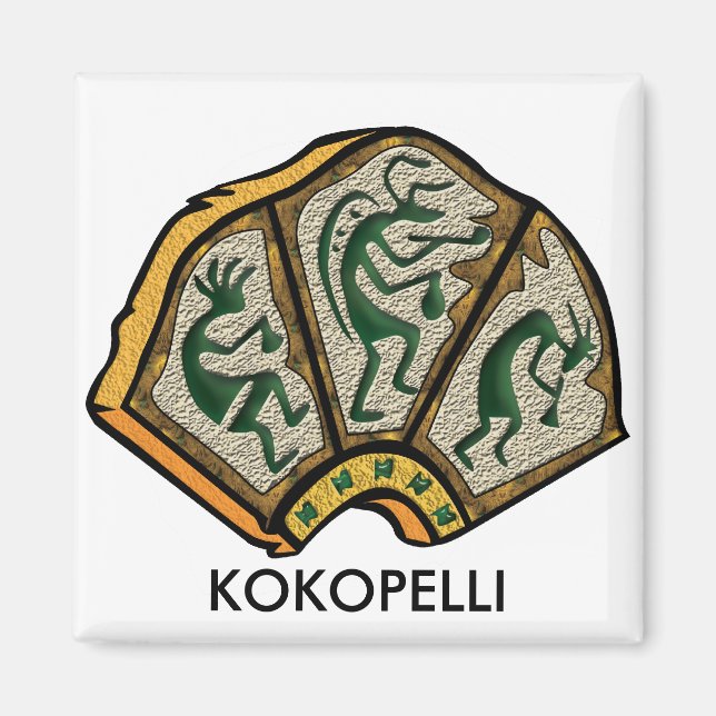 Kokopelli Stone Magnet (Front)