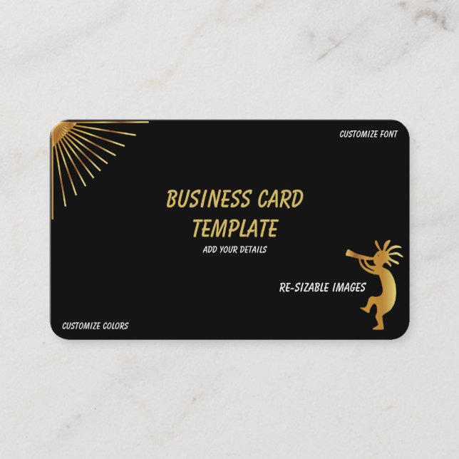  Kokopelli Sun Metallic Southwestern Business Card (Front)