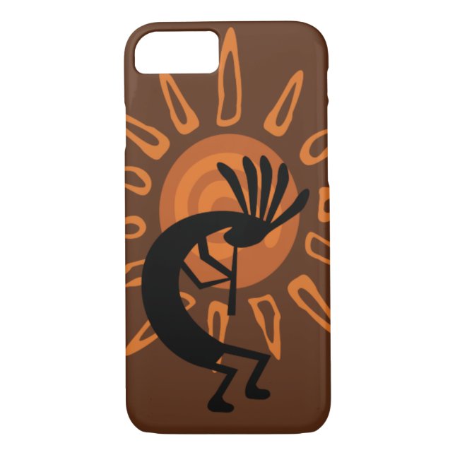 Kokopelli Sun Rustic Brown Case-Mate iPhone Case (Back)