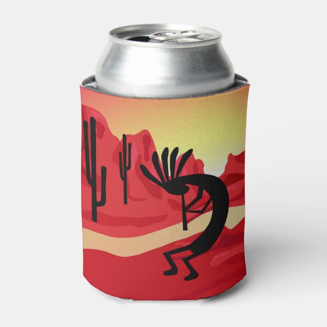 Kokopelli Sunset  Landscape Southwest Can Cooler (Can Front)