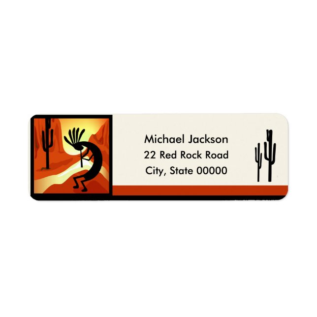 Kokopelli Sunset Return Address  Return Address Label (Front)