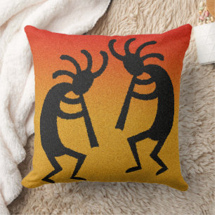 Kokopelli Sunset Southwest Design Cushion
