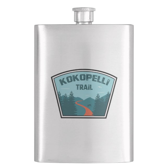 Kokopelli Trail Hip Flask (Front)
