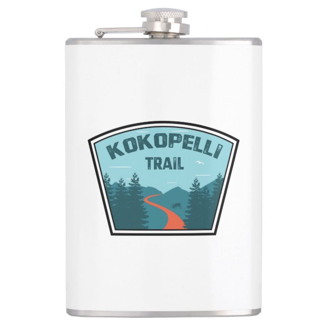 Kokopelli Trail Hip Flask (Front)