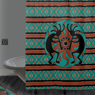 Kokopelli Tribal Sun Southwest Shower Curtain