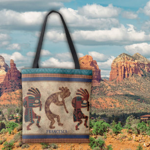 Kokopelli Trio Southwestern Tote Bag