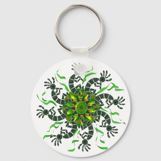 Kokopelli Wheel Keychain (Front)