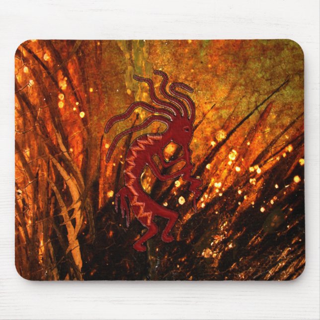 Kokopelli with Fireflies Mouse Pad (Front)