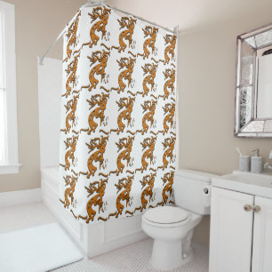 Kokopelli With Musical Notes Facing Right Shower Curtain
