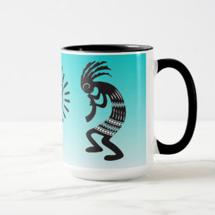 Kokopelli With Native American Sun Symbol Mug