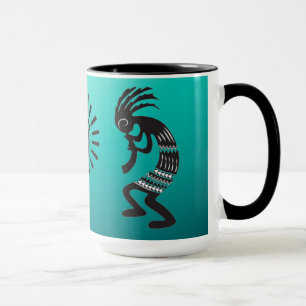 Kokopelli With Native American Sun Symbol Mug