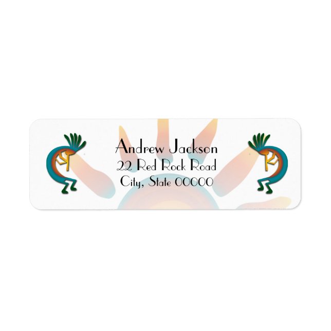 Kokopelli with Sun Return Address Label (Front)