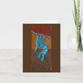 "Kokopelli with Turquoise" notecard, blank inside Card