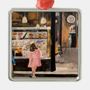 "Kolache at Christmas" painting by Therese Kramer  Metal Ornament