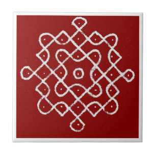 Kolam Rangoli Ceramic Tile