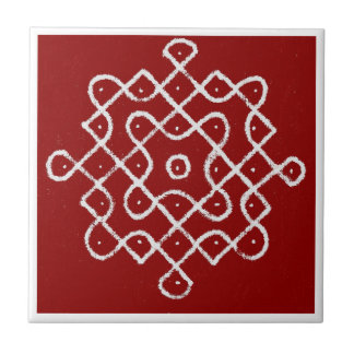 Kolam Rangoli Ceramic Tile