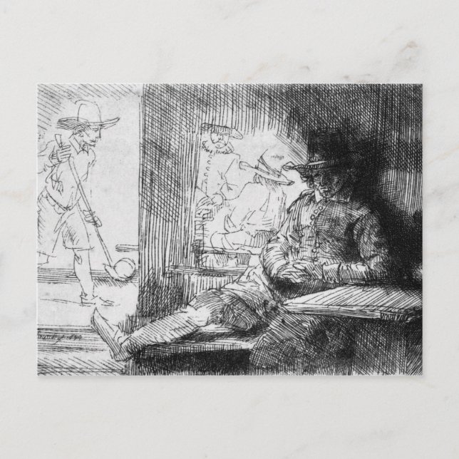 Kolf game, 1654 postcard (Front)