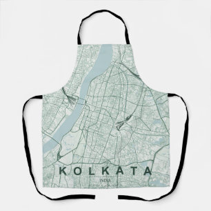 Kolkata India City Map Minimal Design Apron