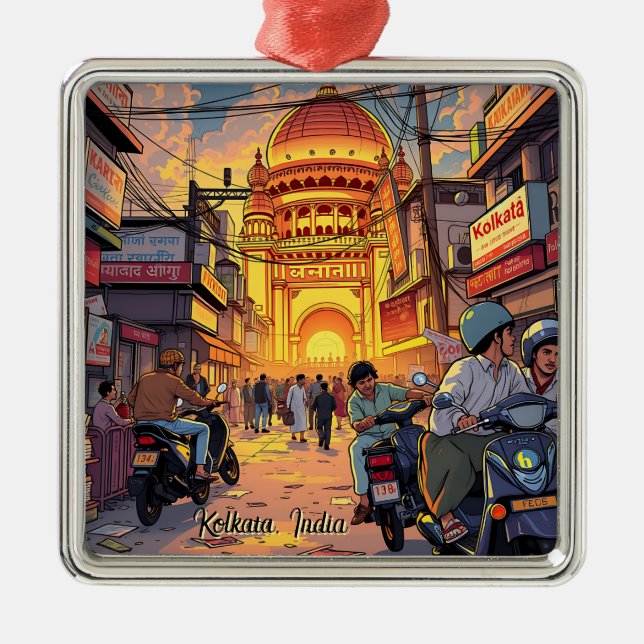 Kolkata, India Metal Ornament (Front)