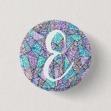 Kolmio (cool colours) Personalised Button