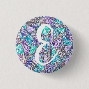 Kolmio (cool colours) Personalised Button