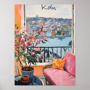 Koln Germany Travel City Painting Aesthetic Poster