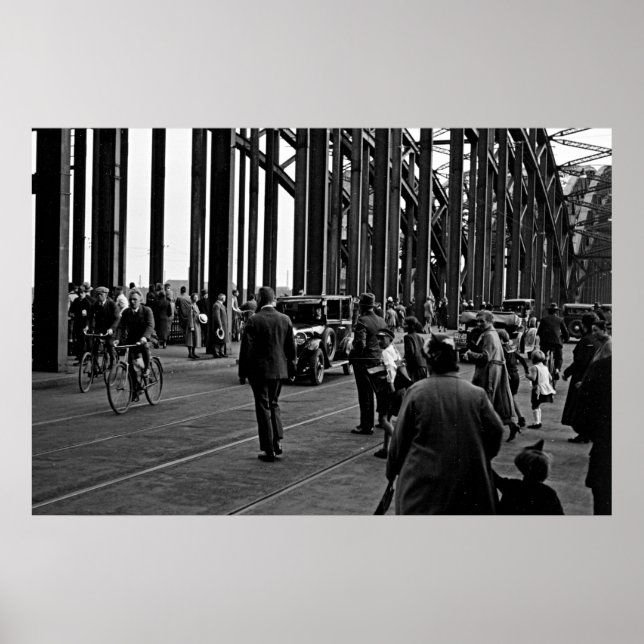 Köln um 1930 – Hohenzollernbrücke – Cologne Poster (Front)