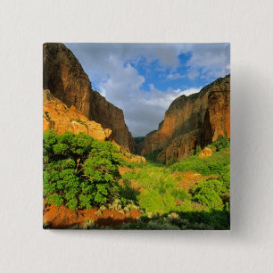Kolob Canyon at Zion Canyon in Zion National 15 Cm Square Badge