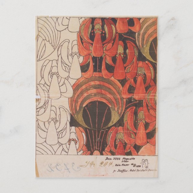 Koloman Moser- Backhausen Interior Texiles Postcard (Front)